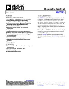 Photometric Front End  ADPD103 Data Sheet