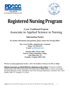 Registered Nursing Program  Associate in Applied Science in Nursing