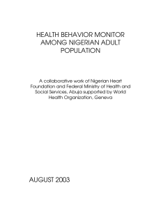 HEALTH BEHAVIOR MONITOR AMONG NIGERIAN ADULT POPULATION