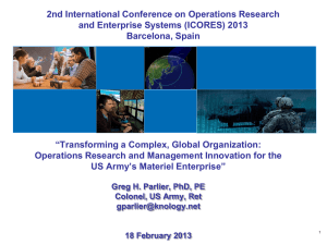 2nd International Conference on Operations Research and Enterprise Systems (ICORES) 2013