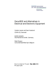 Deca-BDE and Alternatives in Electrical and Electronic Equipment