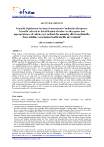 Scientific Opinion on the hazard assessment of endocrine disruptors: