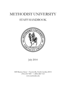 METHODIST UNIVERSITY STAFF HANDBOOK July 2014