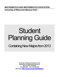 Student Planning Guide  Containing New Majors from 2013