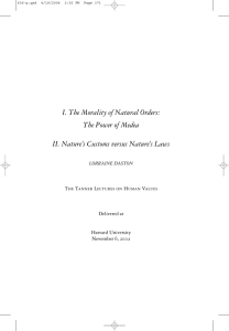 I. The Morality of Natural Orders: The Power of Medea Delivered at
