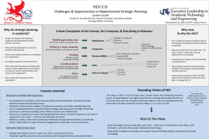 HCII 2.0: Challenges &amp; Opportunities in Departmental Strategic Planning