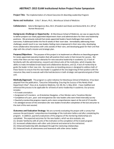 ABSTRACT: 2015 ELAM Institutional Action Project Poster Symposium Project Title: