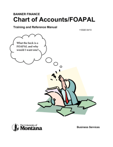 Chart of Accounts/FOAPAL BANNER FINANCE Training and Reference Manual What the heck is a 