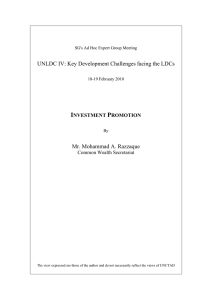 I P  UNLDC IV: Key Development Challenges facing the LDCs