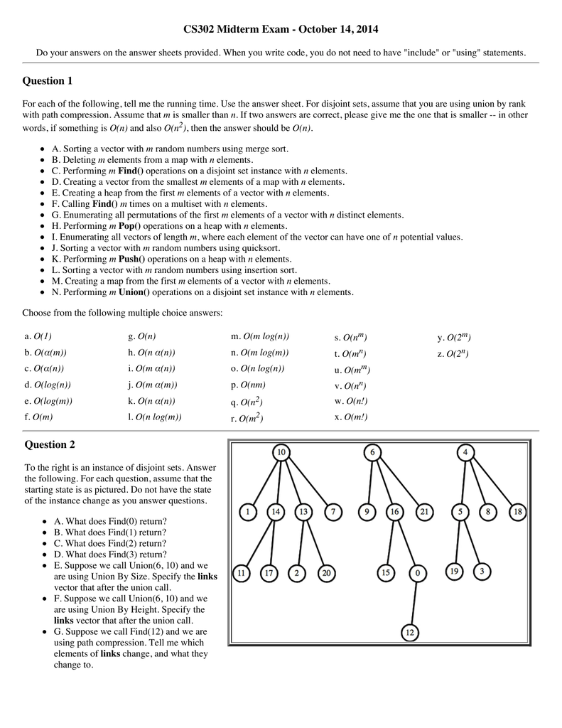 Cs302 Midterm Exam October 14 14