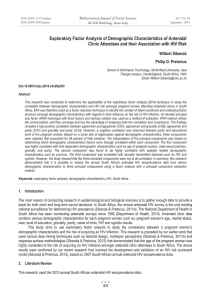 Exploratory Factor Analysis of Demographic Characteristics of Antenatal