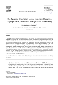 The SpanisheMoroccan border complex: Processes of geopolitical, functional and symbolic rebordering *