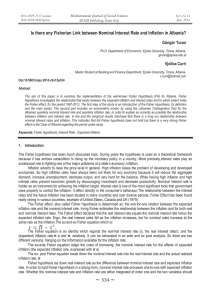 Is there any Fisherian Link between Nominal Interest Rate and... Mediterranean Journal of Social Sciences Güngör Turan