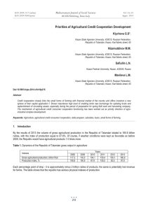 Priorities of Agricultural Credit Cooperation Development Mediterranean Journal of Social Sciences