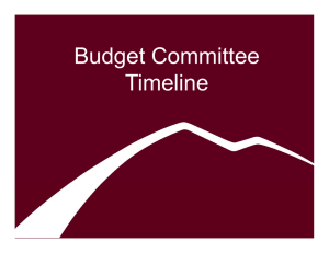 Budget Committee Timeline