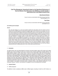 Cash Flow Management: Assessing Its Impact on the Operational Performance... Small and Medium Size Enterprises at the Mafikeng Local Municipality...