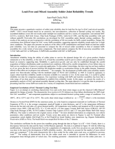 Lead-Free and Mixed Assembly Solder Joint Reliability Trends  Jean-Paul Clech, Ph.D.