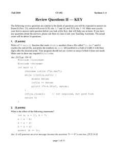 Review Questions II — KEY