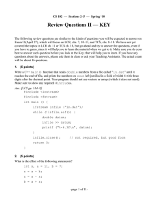 Review Questions II — KEY