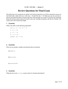 Review Questions for Final Exam