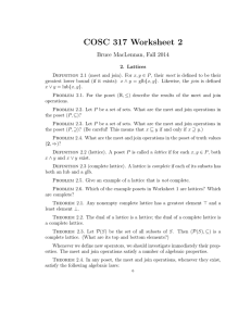 COSC 317 Worksheet 2 Bruce MacLennan, Fall 2014