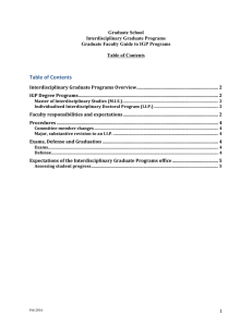 Graduate School Interdisciplinary Graduate Programs Graduate Faculty Guide to IGP Programs