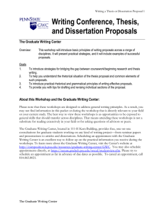 Writing Conference, Thesis, and Dissertation Proposals The Graduate Writing Center