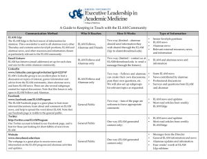 A Guide to Keeping in Touch with the ELAM Community