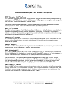 SAS Education Analytic Suite Product Descriptions  SAS Enterprise Guide