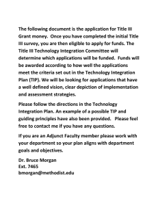 The following document is the application for Title III
