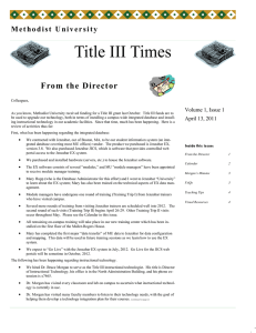 Title III Times From the Director Volume 1, Issue 1