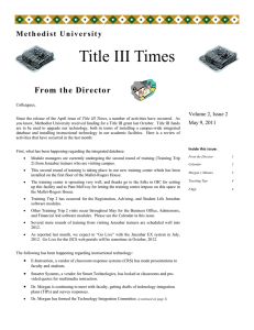 Title III Times From the Director Volume 2, Issue 2