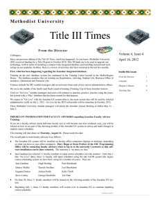 Title III Times Volume 4, Issue 4 April 16, 2012 From the Director