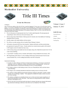 Title III Times Volume 5, Issue 5 January 15, 2013