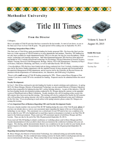 Title III Times Volume  , Issue August 10, 2015