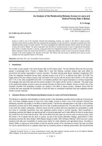 An Analysis of the Relationship Between Access to Loans and