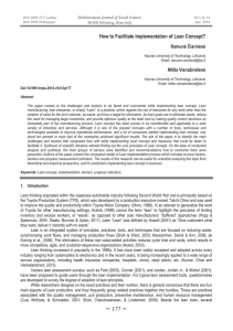 How to Facilitate Implementation of Lean Concept? RamunƢ þiarnienƢ