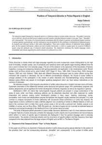 Position of Temporal Adverbs in Police Reports in English Sanja üetkoviý