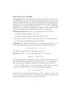 Math 6130 Notes. Fall 2002. 8. Dimension. Y
