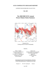 The 2002/2003 ICES Annual Ocean Climate Status Summary  ICES COOPERATIVE RESEARCH REPORT