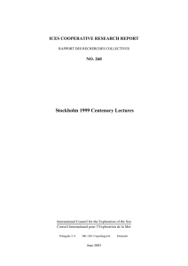 Stockholm 1999 Centenary Lectures  ICES COOPERATIVE RESEARCH REPORT NO. 260