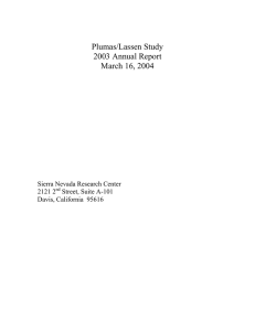 Plumas/Lassen Study 2003 Annual Report March 16, 2004 Sierra Nevada Research Center