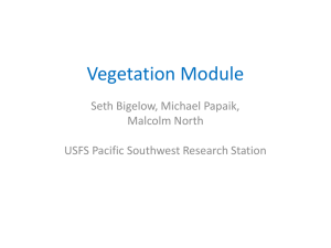 Vegetation Module Seth Bigelow, Michael Papaik, Malcolm North USFS Pacific Southwest Research Station