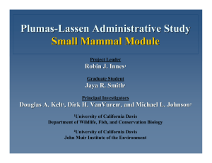 Plumas - Lassen Administrative Study Small Mammal Module