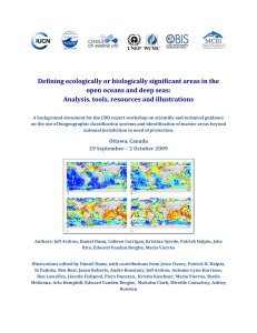 Defining ecologically or biologically significant areas in the