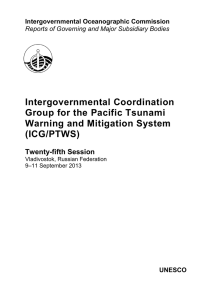 Intergovernmental Coordination Group for the Pacific Tsunami Warning and Mitigation System (ICG/PTWS)