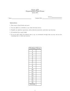 Math 1050 Departmental Final Exam