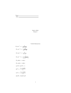 Name: ST# Math 1220-1 Exam 1