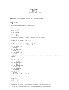 Math 3210-1 HW 10 Sequences