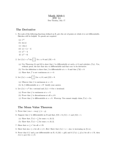 Math 3210-1 HW 14 The Derivative
